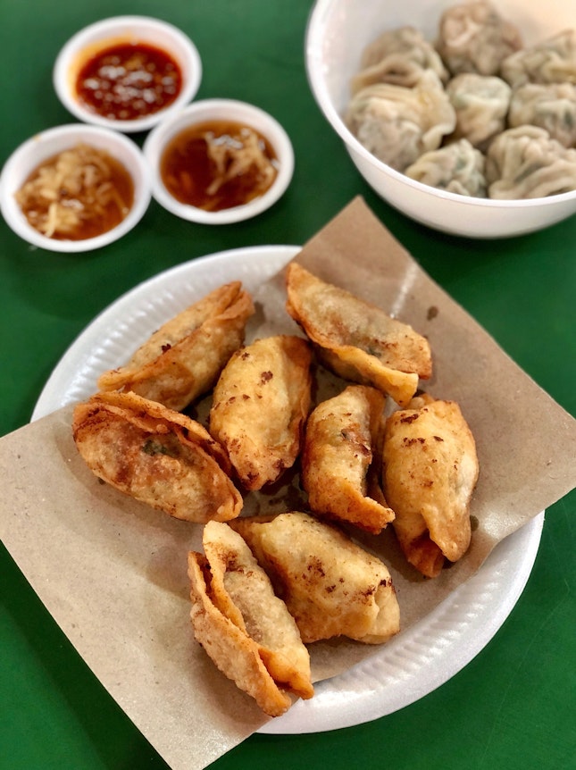 Fried Dumplings/ 三鲜锅贴 ($4 for 8 pieces)