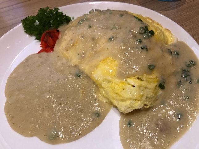 [SPICY ROCK] White Curry Omu Rice