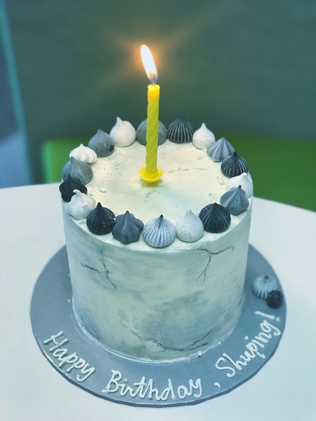 Customised Marble Birthday Cake