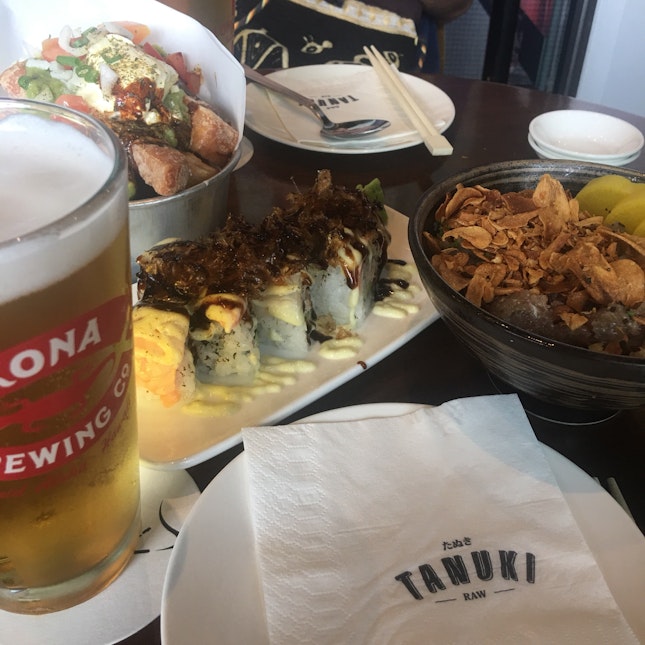 Chirashi, Maki, & Beer