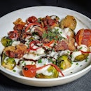 Grilled Brussel Sprouts with Candied Guanciale & Mornay Sauce (Vegetarian option available)