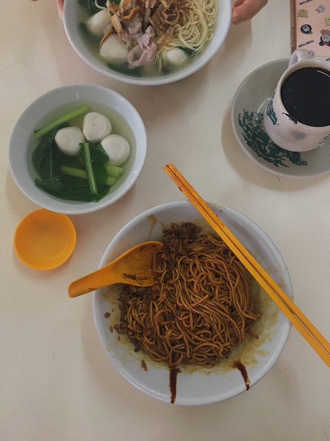 A Bowl Of Dry Pan Mee