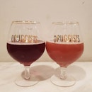 Cherry (3.7%, $8) & Raspberry (8.3%, $13) half pint beers!