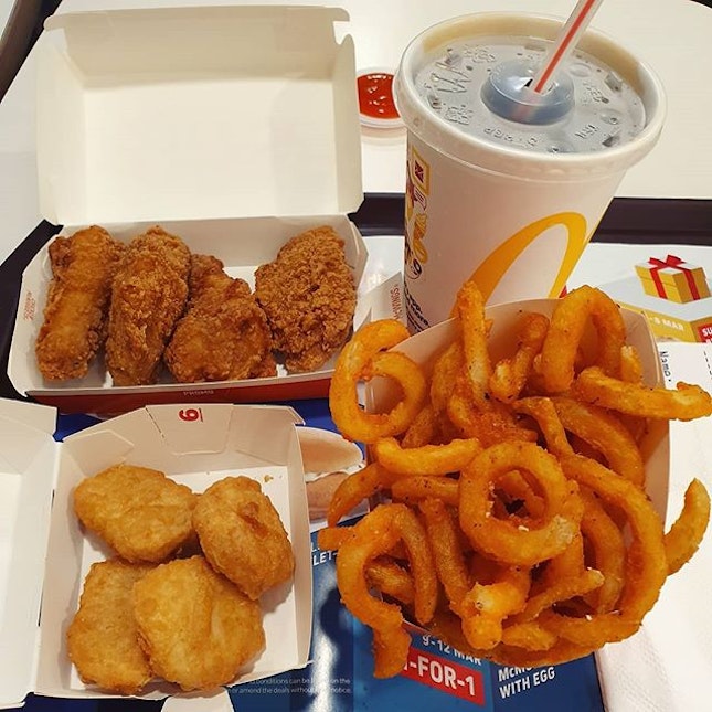 Twister fries, Mcnuggets, Mcwings, & Coke!