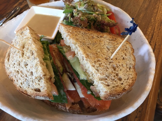 Smoked Salmon Tahini Sandwich