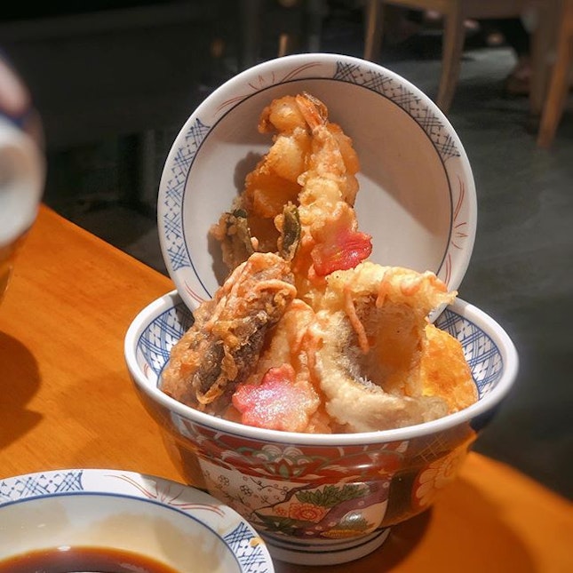 Came for their seasonal menu item - Spring tendon drizzled with mentaiko sauce!