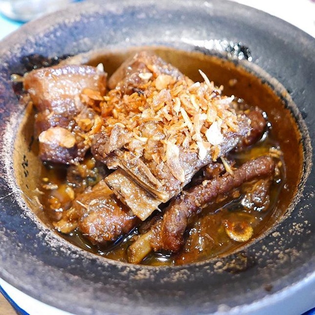 Braised Southern-Style Pork Belly & Ribs with Pepper & Toddy Palm Sugar.