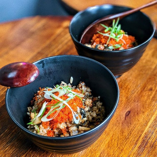 [Outram/INVITED TASTING] According to Chikin, their Unagi Garlic Fried Rice with Fish Roe ($16) is the most popular item here, frequently receiving rave reviews.