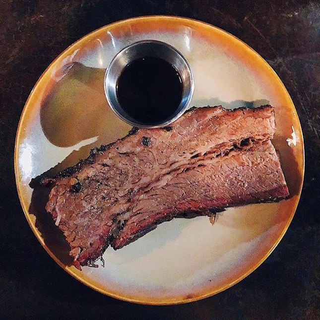 [Telok Ayer] Brisket ($28 for 220g) possessing an intense bark and smoke ring; tender meat with just enough fat running through to keep it moist and juicy.