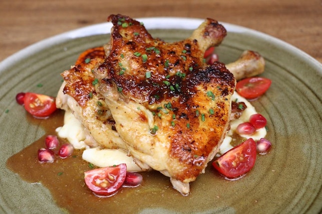 Roasted Baby Chicken, $24