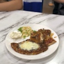 Cheesy Rosti with Chicken Chop $10