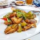 Fried Fish Head with Bitter Gourd
