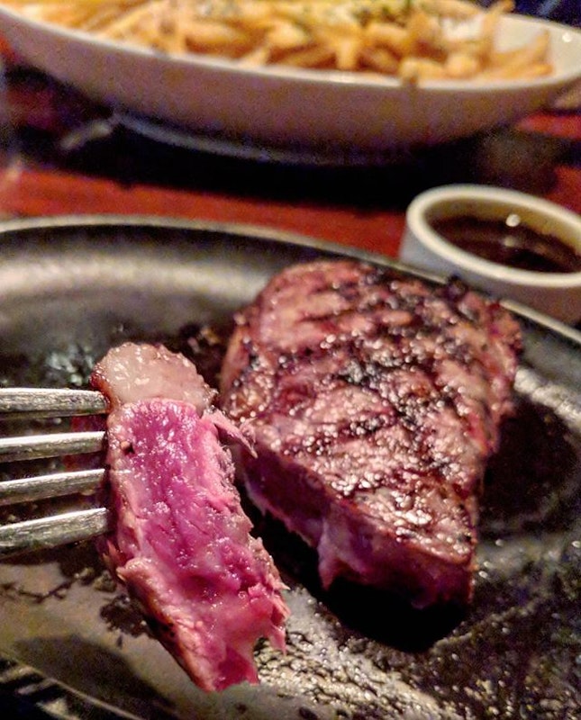 Look at the redness of the steak!