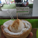 Coconut Ice Cream With Peanuts.