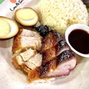 $6.80 plate of Fatty Char Siew and Sio Bak Rice
