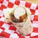 Simple Pleasure @ Streaky Hot Dogs, Sri Petaling 
Chicken bockwurst sausage in tortilla wrap.