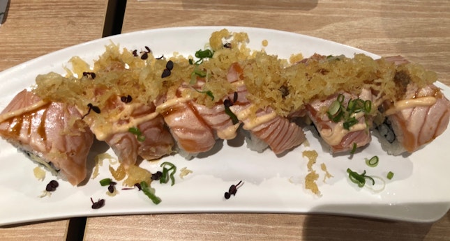 Roasted Salmon W/ Tenkasu Roll