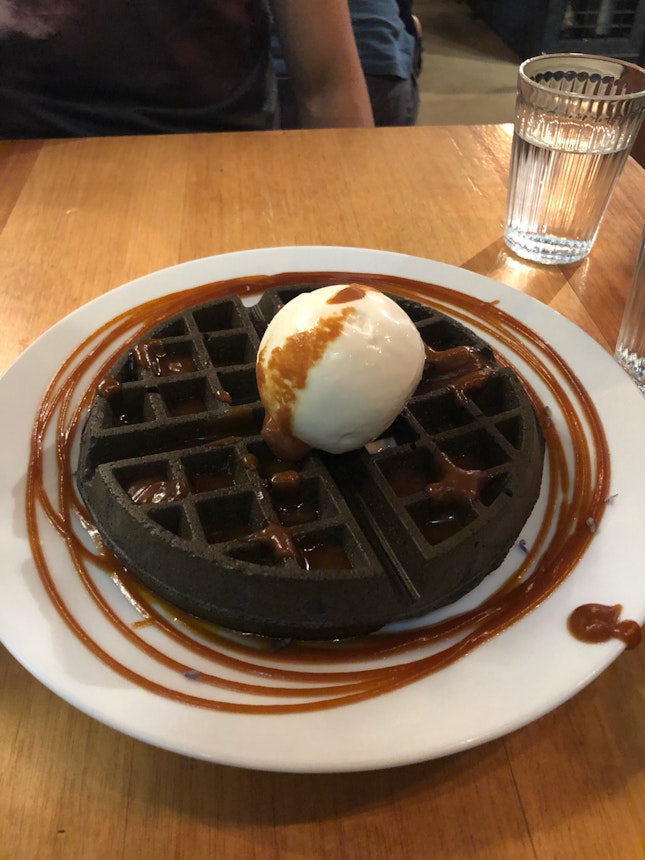 Delicious Waffle and Ice Cream