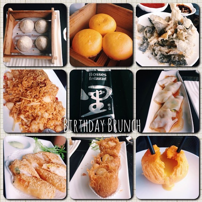 Started off #我的老人家 birthday celebration with a chinese brunch at Bosses 黑社会 at vivo..