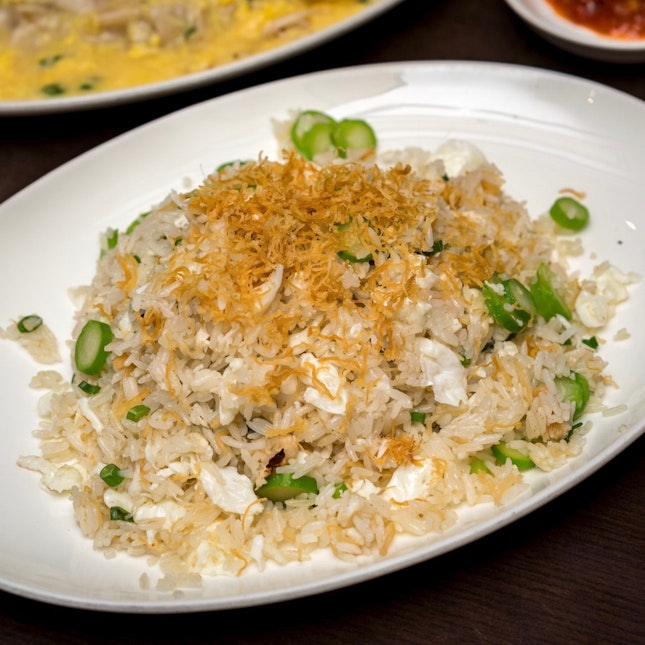 Fried Rice w Dried Scallop, Crab Meat & Egg White [~$28/small]