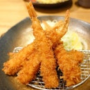 Ebi katsu (fried prawns) set meal.