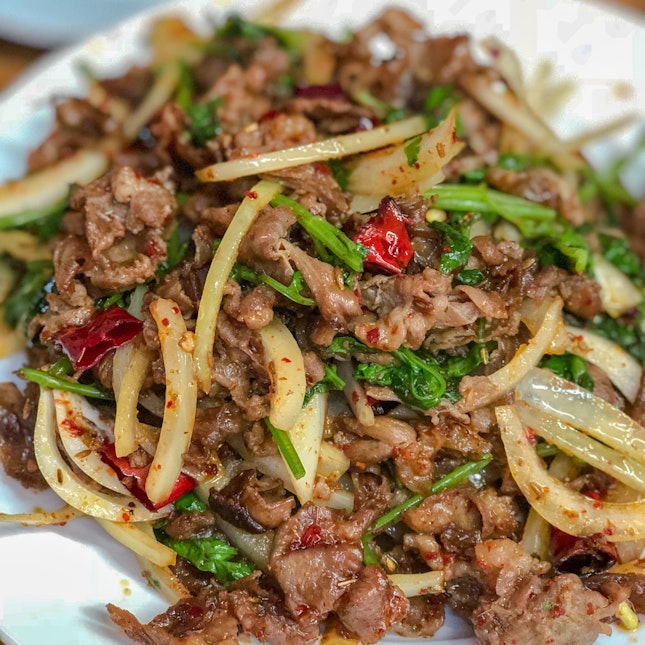 Fried Mutton With Onions & Cilantro