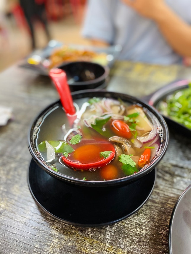 Tom Yum Clear Soup ($14.90 for large)