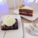 Brownies With Ice Cream + Carrot Cake