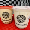 Rice Oolong Latte w Pearl ($5.70), Chrysanthemum Latte w Honey Jasmine Jelly ($5.90)