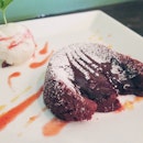 Lava -- chocolate lava cake w vanilla ice cream