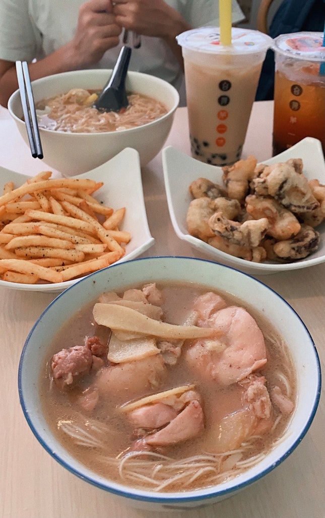 sesame chicken noodle ($7.90) & herbal chicken noodle ($7.90)