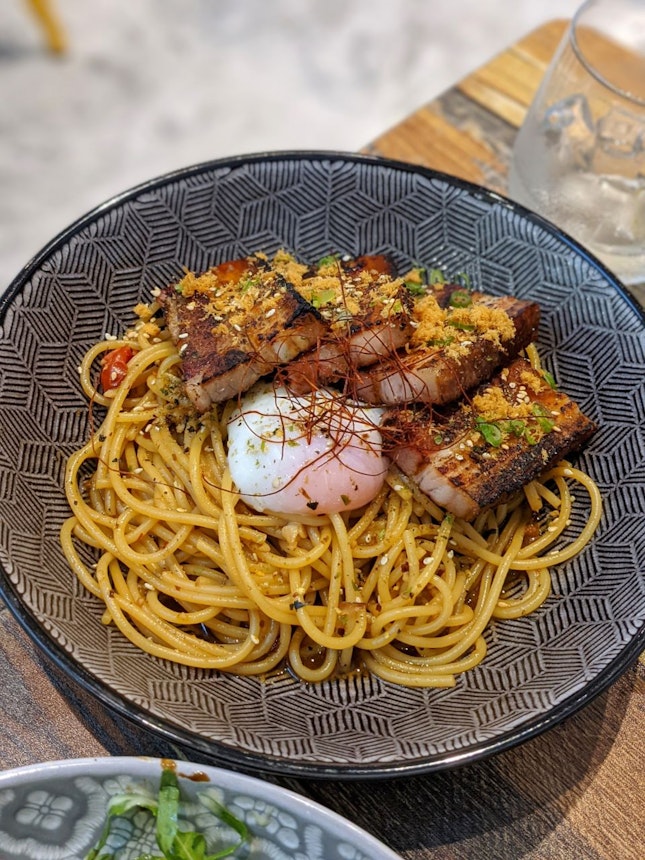 Spaghetti Pork Stew Stock With Japanese Char Siew Belly