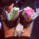 California and Spicy Tuna hand-roll #Japanese #food #foodporn #instafood