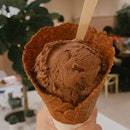 chocolate orange firecracker ice cream cone