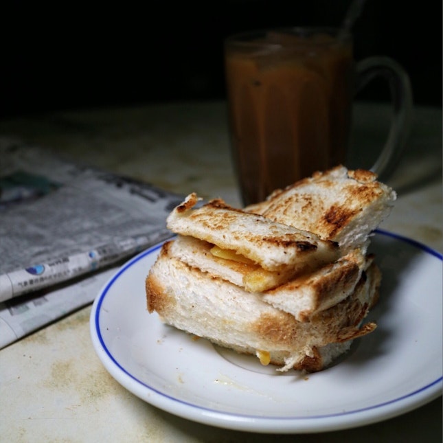 Took a ride on the time travel car with Marty McFly and Doc, and we got transported Back to the Future to Heap Seng Leong for some Kaya Butter Toast and Iced Coffee ($2.30). 