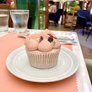 Cranberry Lychee Cupcake