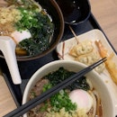 chewy udon with onsen egg