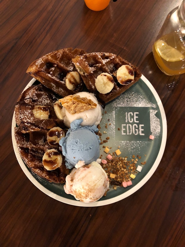 Waffles With 3 Scoops