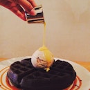 Charcoal waffle ✔️ #vscosg #vscoeats #burpple