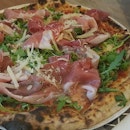 Parma Ham handmade pizza with Tiramisu from Italian restaurant can't go wrong.
