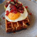 PCP Waffle With Fried Egg And Avocado