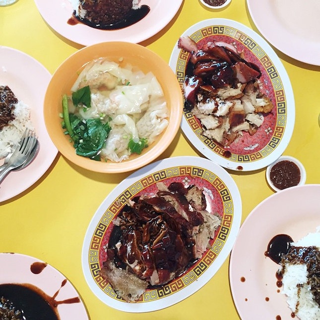 Fatty Cheong does one of the best roasted meats in town - thick generous cuts of well- roasted char Siew, roast pork and roast duck with crispy skin and moist meat.