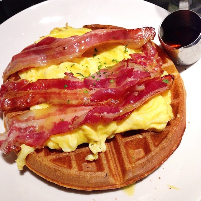 Waffles with bacon and scrambled eggs?