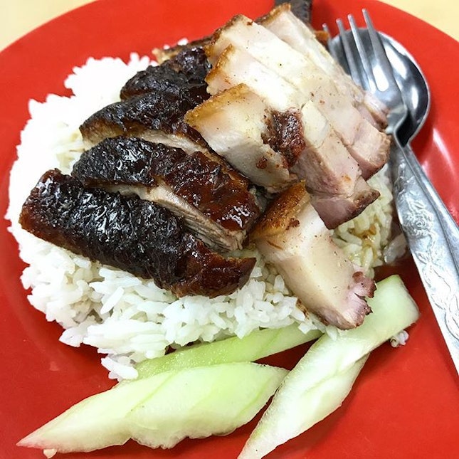 Roasted Duck & Roasted Pork Rice .