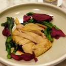Steamed Chicken & Hong Kong Choy Sum with Minced Ginger & Scallion Oil
