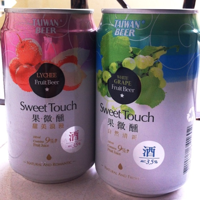 Taiwanese fruit beers - lychee and grape