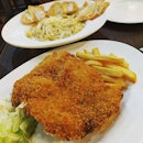 Chicken cutlet n pan seared fish #burpple #foodporn #dinner