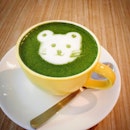 My cute mouse matcha latte from hangout cafe.