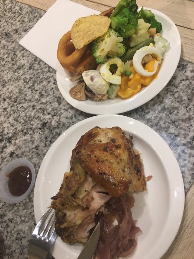 Slow Roasted Chicken With Salad