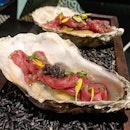 Oyster with raw beef #burpple